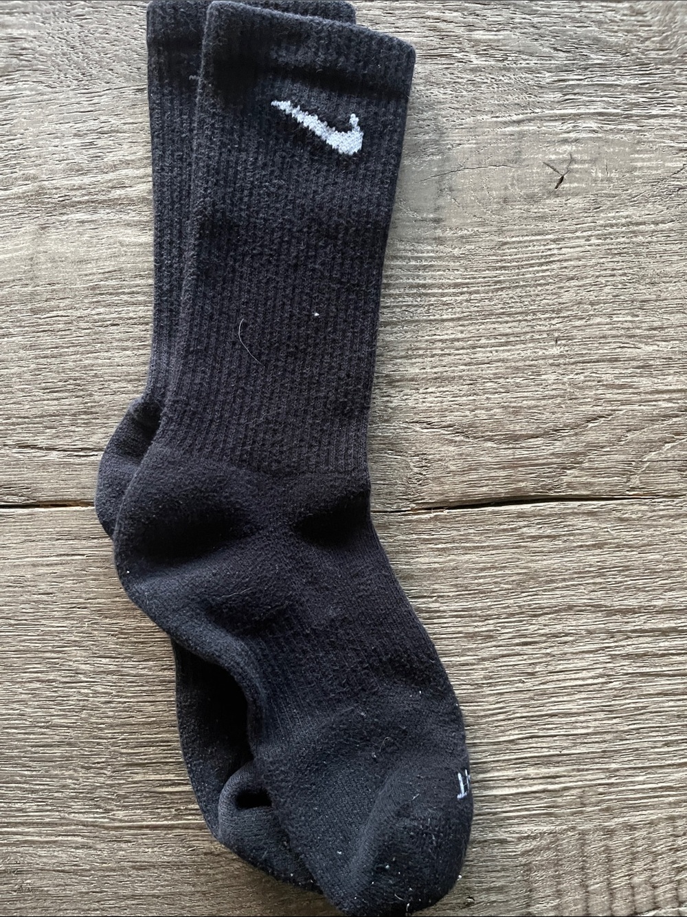 Nike Black Crew Socks with White Swoosh